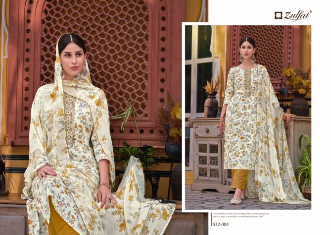 Qainaat By Zulfat Printed Jam Cotton Dress Material Wholesale Shop In Surat
